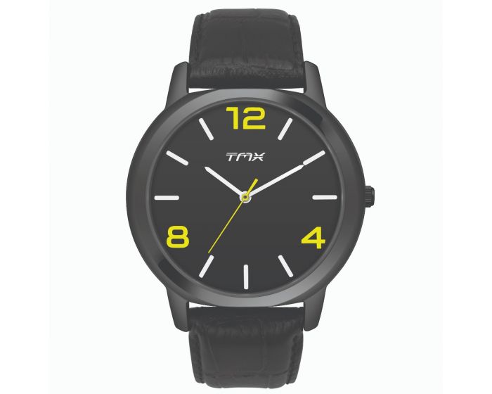 Black Casual Watch With Accent Arabics TM0TG8204T - KRISHNA WATCH COMPANY