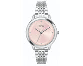 Stylish Pink Dial Watch With Crystals TM0TL10106