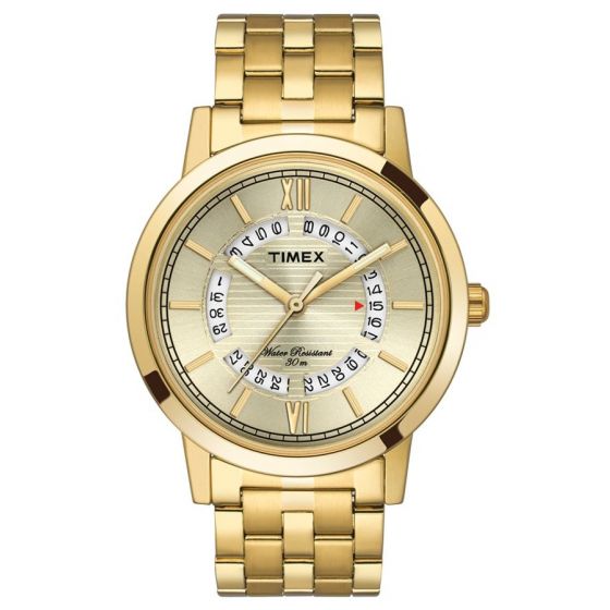 TIMEX ANALOG CHAMPAGNE DIAL MEN'S WATCH-TW000T126 - KRISHNA WATCH COMPANY