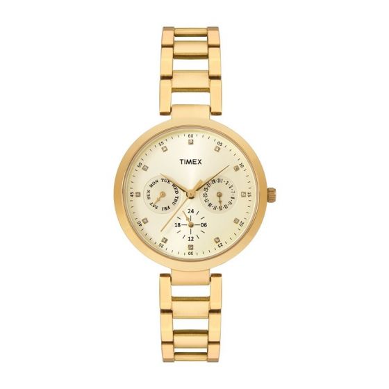 TIMEX FASHION ANALOG GOLD DIAL WOMEN'S WATCH-TW000X208 - KRISHNA WATCH COMPANY