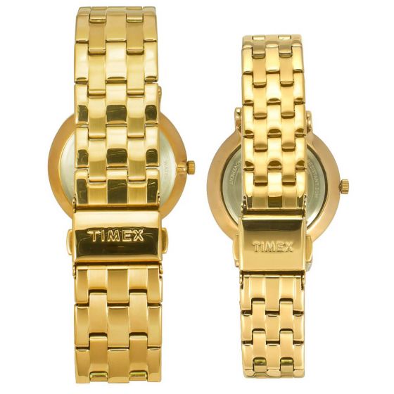 TIMEX ANALOG CHAMPAGNE DIAL PAIRS WATCH-TW00PR280 - KRISHNA WATCH COMPANY