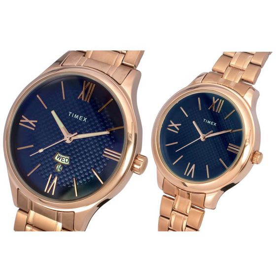 TIMEX ANALOG BLUE DIAL PAIRS WATCH-TW00PR284 - KRISHNA WATCH COMPANY