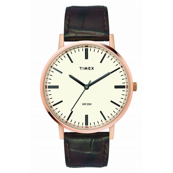 TIMEX CLASSICS MEN'S BEIGE DIAL ROUND CASE 3 HANDS FUNCTION WATCH -TW0TG8002 - KRISHNA WATCH COMPANY