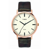 TIMEX CLASSICS MEN'S BEIGE DIAL ROUND CASE 3 HANDS FUNCTION WATCH -TW0TG8002