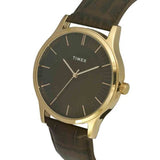 TIMEX MEN'S SLEEK FORMAL WATCH WITH BLACK DIAL - TW0TG8300