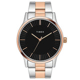 Timex Sleek Black Dial Watch With Two-Tone Bracelet - TW0TG8305