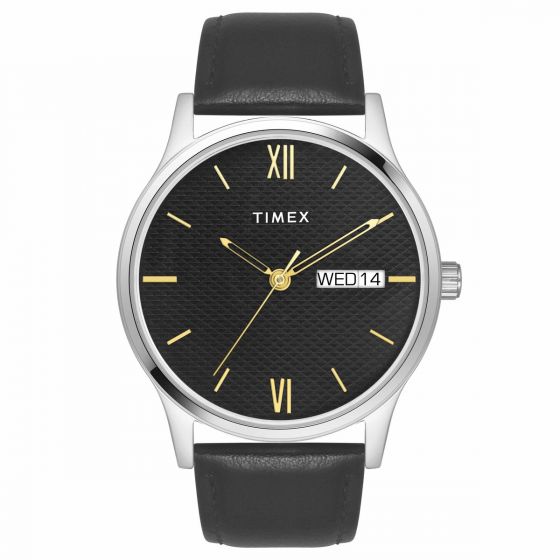 TIMEX CLASSICS COLLECTION PREMIUM QUALITY MEN'S ANALOG BLACK DIAL COLOURED QUARTZ WATCH, ROUND DIAL WITH 42MM CASE WIDTH - TW0TG8309 - KRISHNA WATCH COMPANY