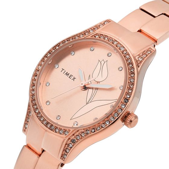 TIMEX EMPERA WOMEN'S ROSE GOLD DIAL ROUND CASE 3 HANDS FUNCTION WATCH -TW0TL9503 - KRISHNA WATCH COMPANY