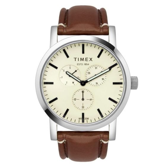 TIMEX ANALOG BEIGE DIAL MEN'S WATCH-TWEG16608 - KRISHNA WATCH COMPANY