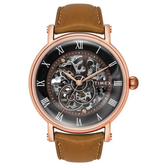TIMEX E CLASS MEN'S BLACK DIAL ROUND CASE AUTOMATIC FUNCTION WATCH -TWEG16704 - KRISHNA WATCH COMPANY