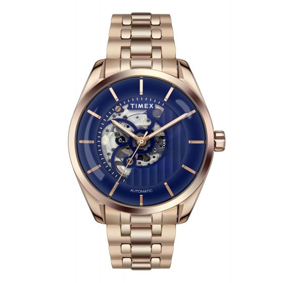 TIMEX E CLASS MEN'S BLUE DIAL ROUND CASE AUTOMATIC FUNCTION WATCH -TWEG17504 - KRISHNA WATCH COMPANY
