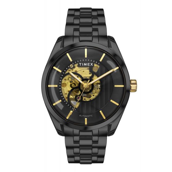 TIMEX E CLASS MEN'S BLACK DIAL ROUND CASE AUTOMATIC FUNCTION WATCH -TWEG17505 - KRISHNA WATCH COMPANY