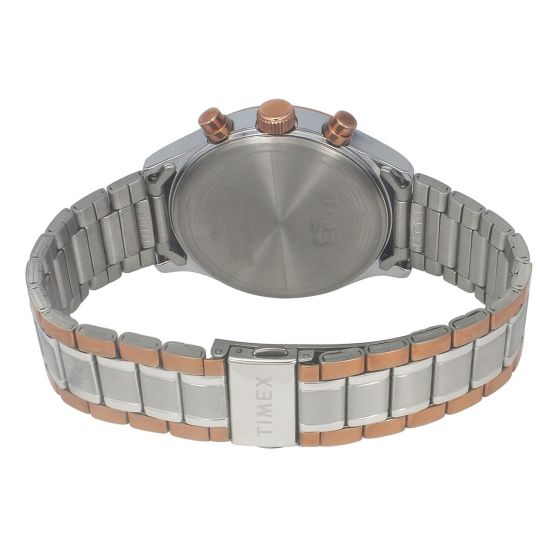 TIMEX FASHION MEN'S SILVER DIAL ROUND CASE DUAL TIME FUNCTION WATCH -TWEG19810 - KRISHNA WATCH COMPANY