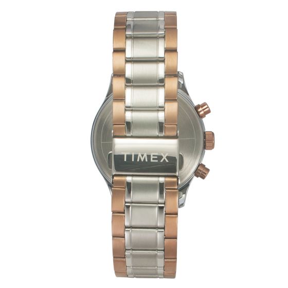 TIMEX FASHION MEN'S SILVER DIAL ROUND CASE DUAL TIME FUNCTION WATCH -TWEG19810 - KRISHNA WATCH COMPANY