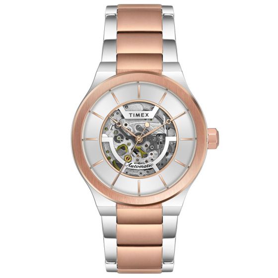 TIMEX MEN'S SILVER DIAL FULL SKELETON AUTOMATIC WATCH TWEG20901 - KRISHNA WATCH COMPANY