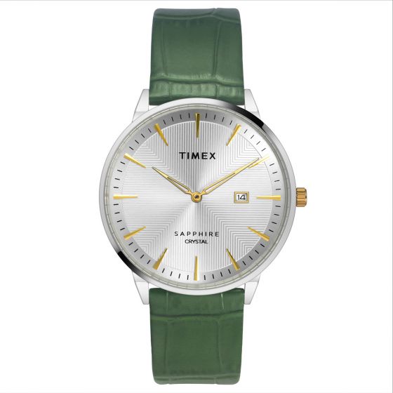 TIMEX FASHION MEN'S SILVER DIAL ROUND CASE 2 HANDS+DATE FUNCTION WATCH -TWEG21900 - KRISHNA WATCH COMPANY