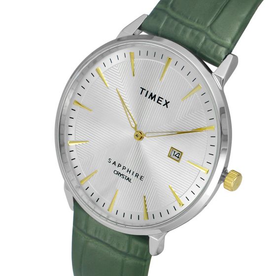 TIMEX FASHION MEN'S SILVER DIAL ROUND CASE 2 HANDS+DATE FUNCTION WATCH -TWEG21900 - KRISHNA WATCH COMPANY