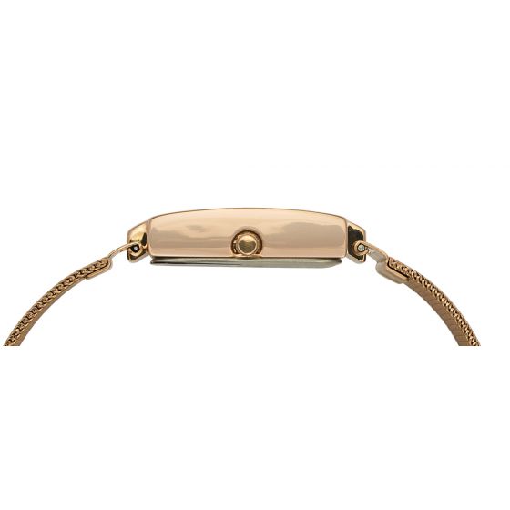 TIMEX FASHION WOMEN'S ROSE GOLD DIAL RECTANGLE CASE 3 HANDS FUNCTION WATCH -TWEL11309 - KRISHNA WATCH COMPANY
