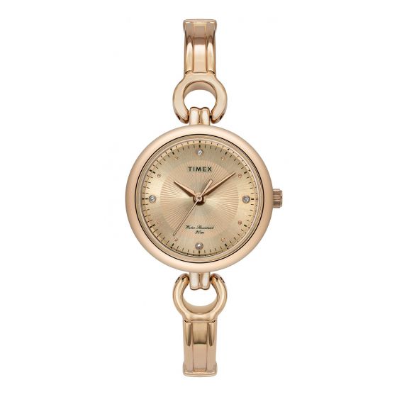 TIMEX ANALOG ROSE GOLD DIAL WOMEN'S WATCH-TWEL11425 - KRISHNA WATCH COMPANY