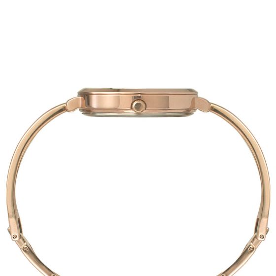 TIMEX MINIMALIST BLUE DIAL WATCH WITH ROSE GOLD BRACELET-TWEL12816 - KRISHNA WATCH COMPANY