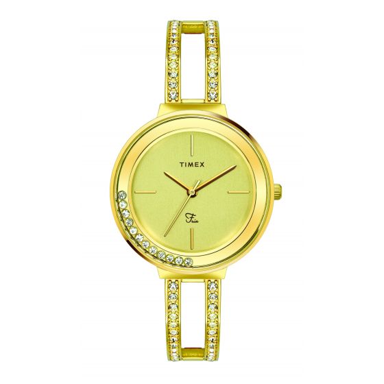 TIMEX ANALOG CHAMPAGNE DIAL WOMEN'S WATCH-TWEL13504 - KRISHNA WATCH COMPANY