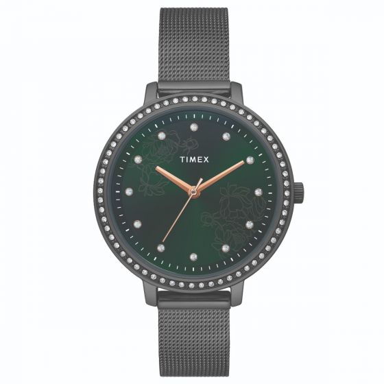 TIMEX ANALOG GREEN DIAL WOMEN'S WATCH-TWEL14704 - KRISHNA WATCH COMPANY
