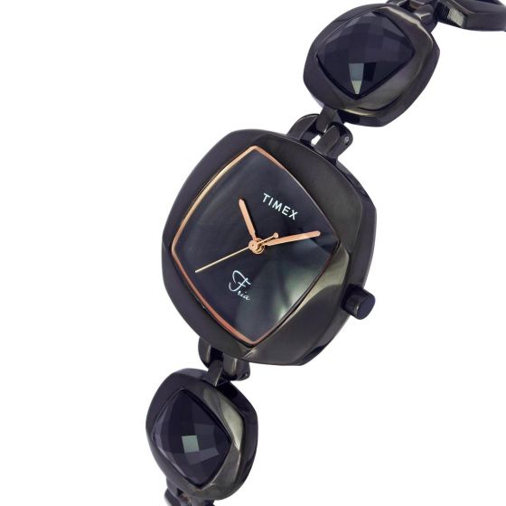 TIMEX FRIA WOMEN'S MOTHER OF PEARL DIAL SQUARE CASE 3 HANDS FUNCTION WATCH -TWEL15003 - KRISHNA WATCH COMPANY