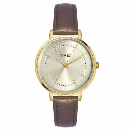 TIMEX CLASSICS COLLECTION PREMIUM QUALITY WOMEN'S ANALOG SILVER DIAL COLOURED QUARTZ WATCH, ROUND DIAL WITH 34MM CASE WIDTH - TWEL15800 - KRISHNA WATCH COMPANY