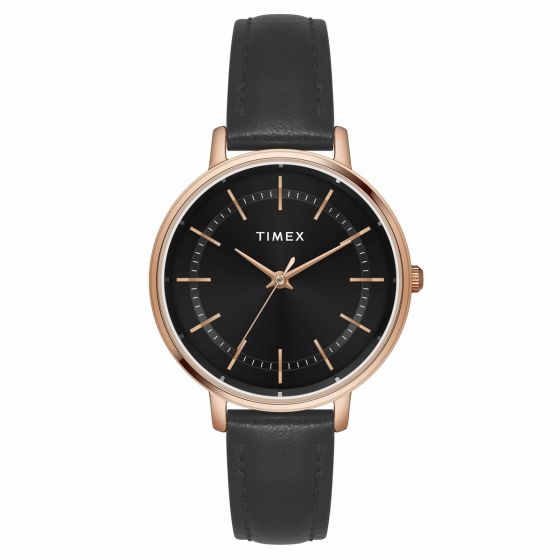 TIMEX CLASSICS COLLECTION PREMIUM QUALITY WOMEN'S ANALOG BLACK DIAL COLOURED QUARTZ WATCH, ROUND DIAL WITH 34MM CASE WIDTH - TWEL15802 - KRISHNA WATCH COMPANY