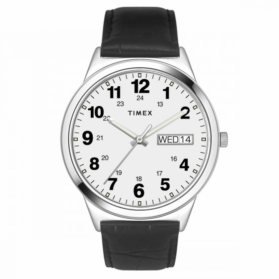 TIMEX CLASSICS COLLECTION PREMIUM QUALITY MEN'S ANALOG WHITE DIAL COLOURED QUARTZ WATCH, ROUND DIAL WITH 41MM CASE WIDTH - TWTG10000 - KRISHNA WATCH COMPANY