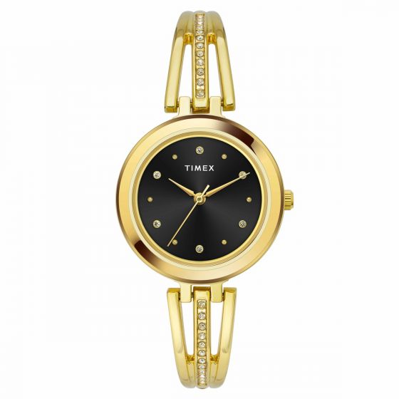 TIMEX CLASSICS COLLECTION PREMIUM QUALITY WOMEN'S ANALOG BLACK DIAL COLOURED QUARTZ WATCH, ROUND DIAL WITH 29.5MM CASE WIDTH - TWTL10307 - KRISHNA WATCH COMPANY