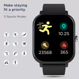 Pebble Prism 1.7"Display With Fitness & Outdoor Activity Black Smartwatch  (Black Strap, Regular)