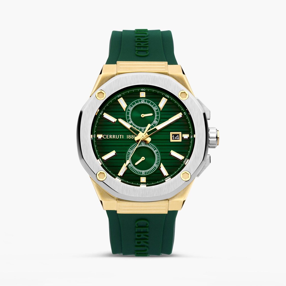 CERRUTI 1881 36 mm Green Dial Silicone Analogue Watch For Men - CECIWGQ0006903W
