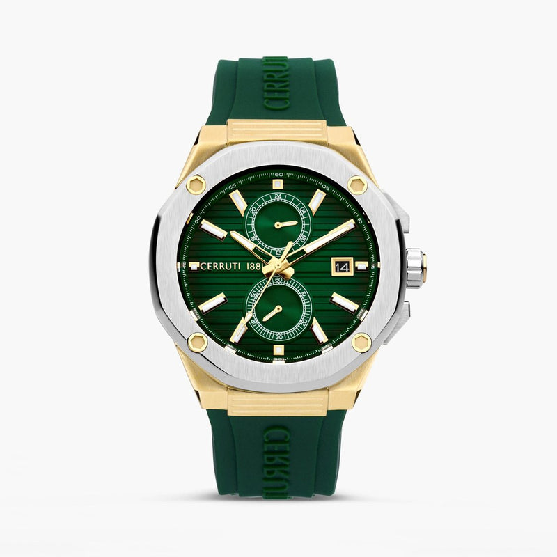 CERRUTI 1881 36 mm Green Dial Silicone Analogue Watch For Men - CECIWGQ0006903W
