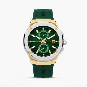CERRUTI 1881 36 mm Green Dial Silicone Analogue Watch For Men - CECIWGQ0006903W - KRISHNA WATCH COMPANY