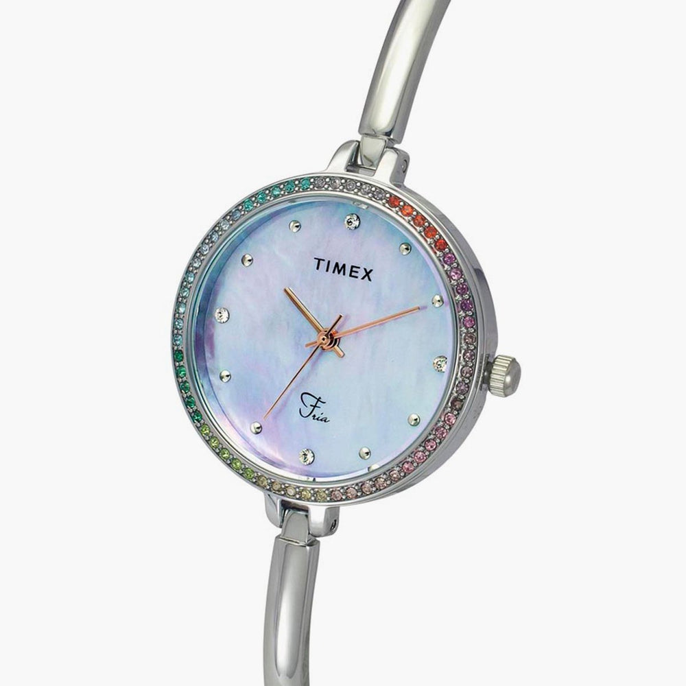 Timex Fria Round 29mm Blue Dial Analog Women Watch - TWEL18404 - KRISHNA WATCH COMPANY