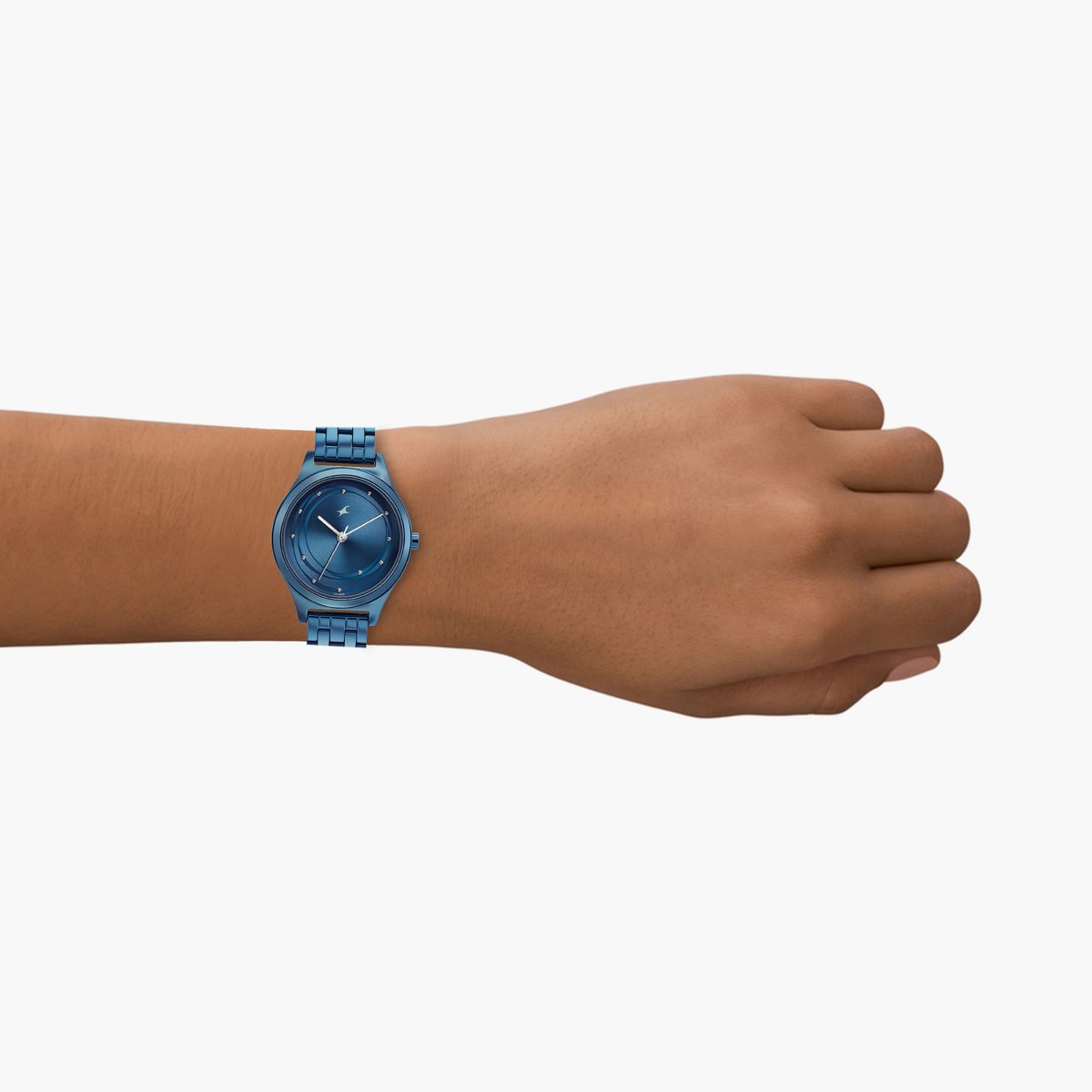 Fastrack Style Up Blue Dial Stainless Steel Strap Watch for Girls 6152QM01