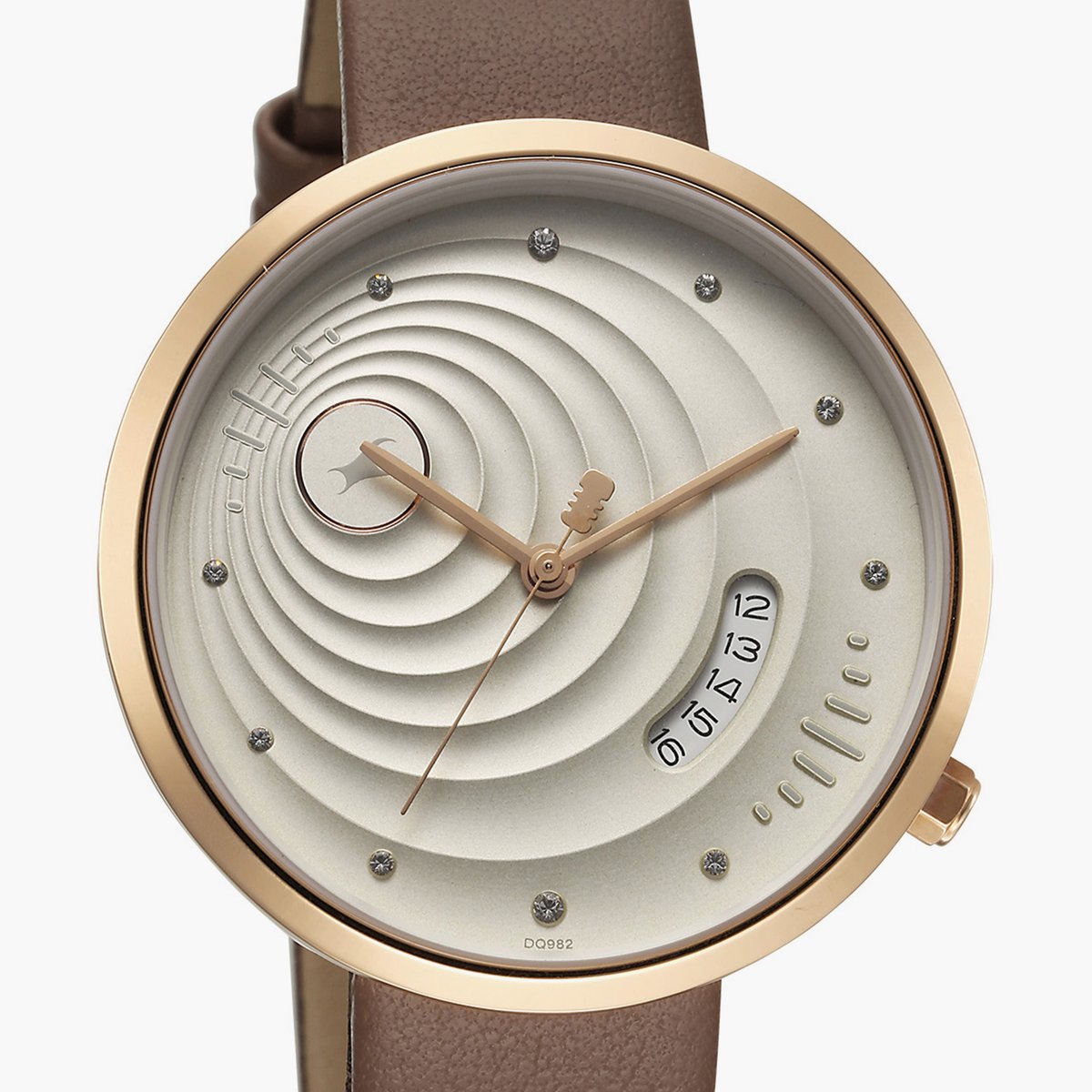 Fastrack Groove Quartz Analog with Date Girls Leather Watch 6314wl01