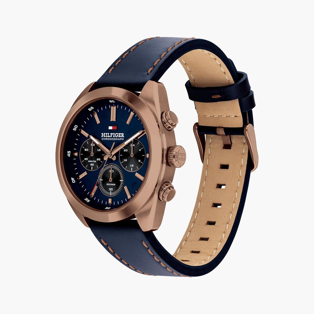 TOMMY HILFIGER Hudson Leather Strap Chronograph Watch - TH1710721W - KRISHNA WATCH COMPANY