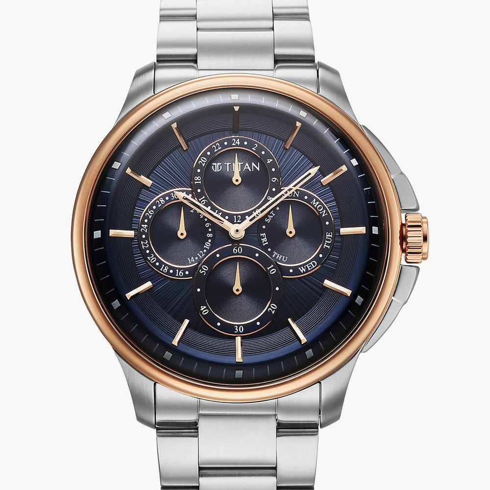Titan Classique Four Eye Multifunction Watch for Men 90217KM04 - KRISHNA WATCH COMPANY