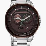 Fastrack Street Opulence Quartz Sun Moon Multifunction Watch For Guys 3303KM05 - KRISHNA WATCH COMPANY