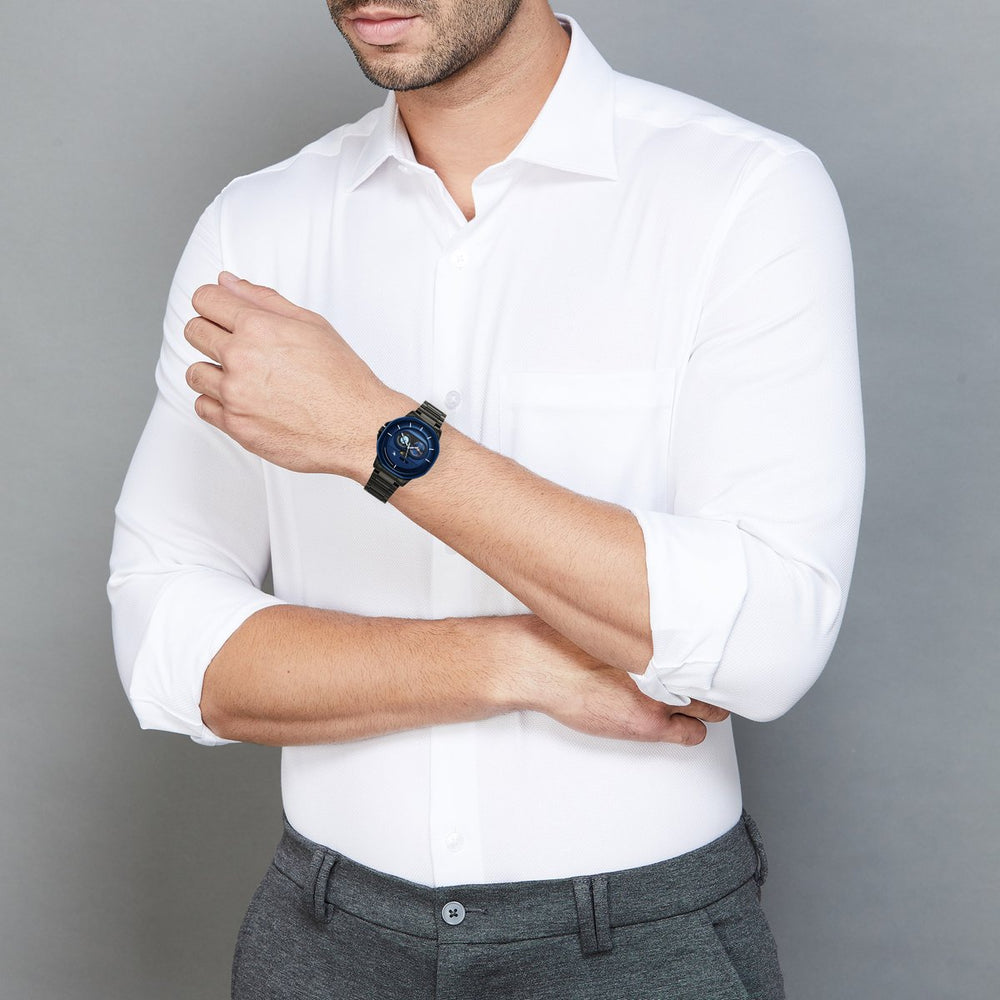 Fastrack Street Opulence Quartz Sun Moon Multifunction Watch For Guys 3303KM07 - KRISHNA WATCH COMPANY