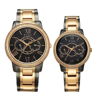 Titan Royal Bandhan Quartz Analog with Day and Date Watch For Couple 100022778km01 - KRISHNA WATCH COMPANY