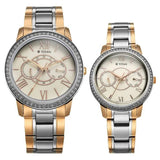 Titan Royal Bandhan Quartz Analog with Day and Date Watch For Couple 100022778km02