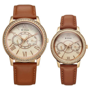 Titan Royal Bandhan Quartz Analog with Day and Date Watch For Couple 100022778wl01 - KRISHNA WATCH COMPANY