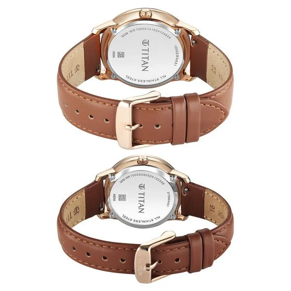 Titan Royal Bandhan Quartz Analog with Day and Date Watch For Couple 100022778wl01