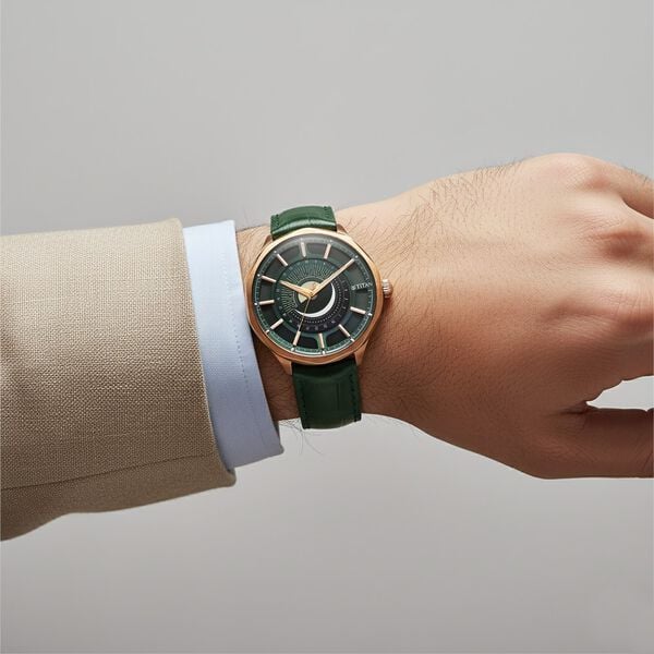 Titan Stellar Analog with Sun Moon Phase Watch for Men 10028ql01