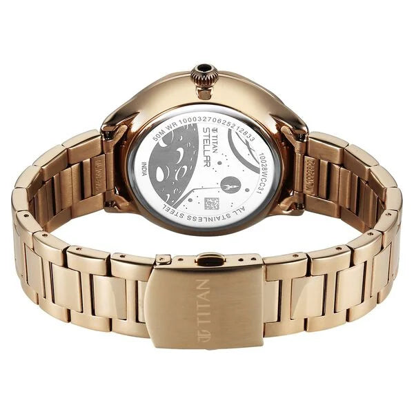 Titan Stellar Analog with Sun Moon Phase Strap Watch for Men 10028wm01