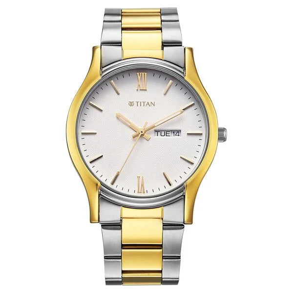 Titan Karishma Regal Classic Day-Date Men's Dress Watch 10059bm03