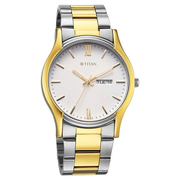 Titan Karishma Regal Classic Day-Date Men's Dress Watch 10059bm03